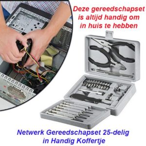 Netwerk Gereedschapset 25-Delig in Handig Koffertje