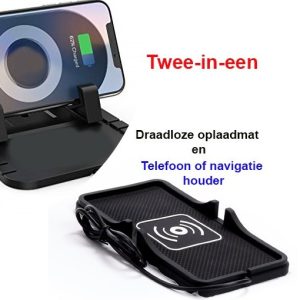 Qi draadloze Snelle Oplaadmat en Telefoon-Navigatiehouder voor in de auto