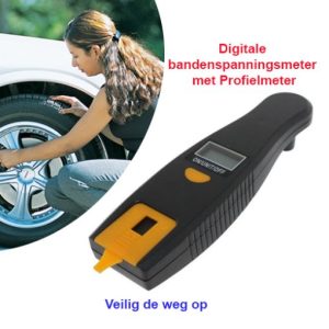 2-Stuks Digitale Bandenspanningsmeter met Profielmeter