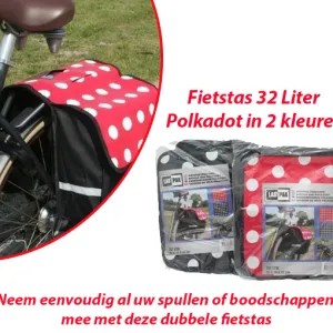 Fietstas 32 Liter Polkadot In Rood Kleur