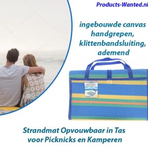 Strandmat Opvouwbaar in Tas voor Picknicks en Kamperen